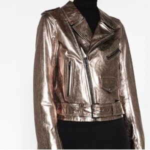 ZARA METALLIC LEATHER JACKET